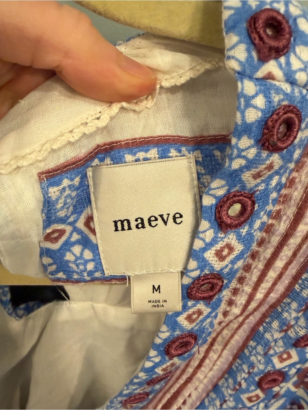 Maeve Boho Mini Dress Women’s Embroidered Anthropologie M - Picture 4 of 9